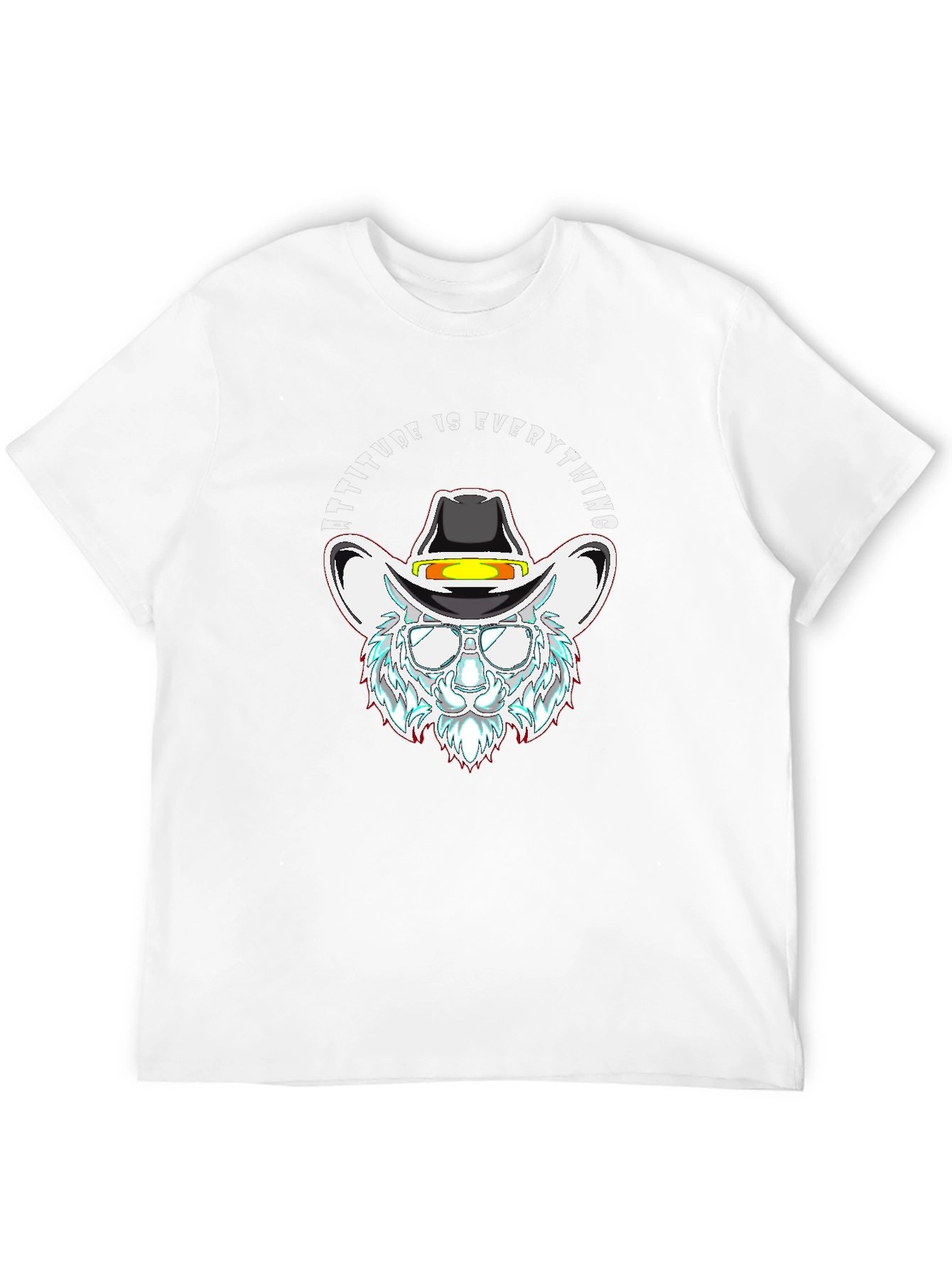 Attitude is Everything Cowboy Cat Black T-Shirt