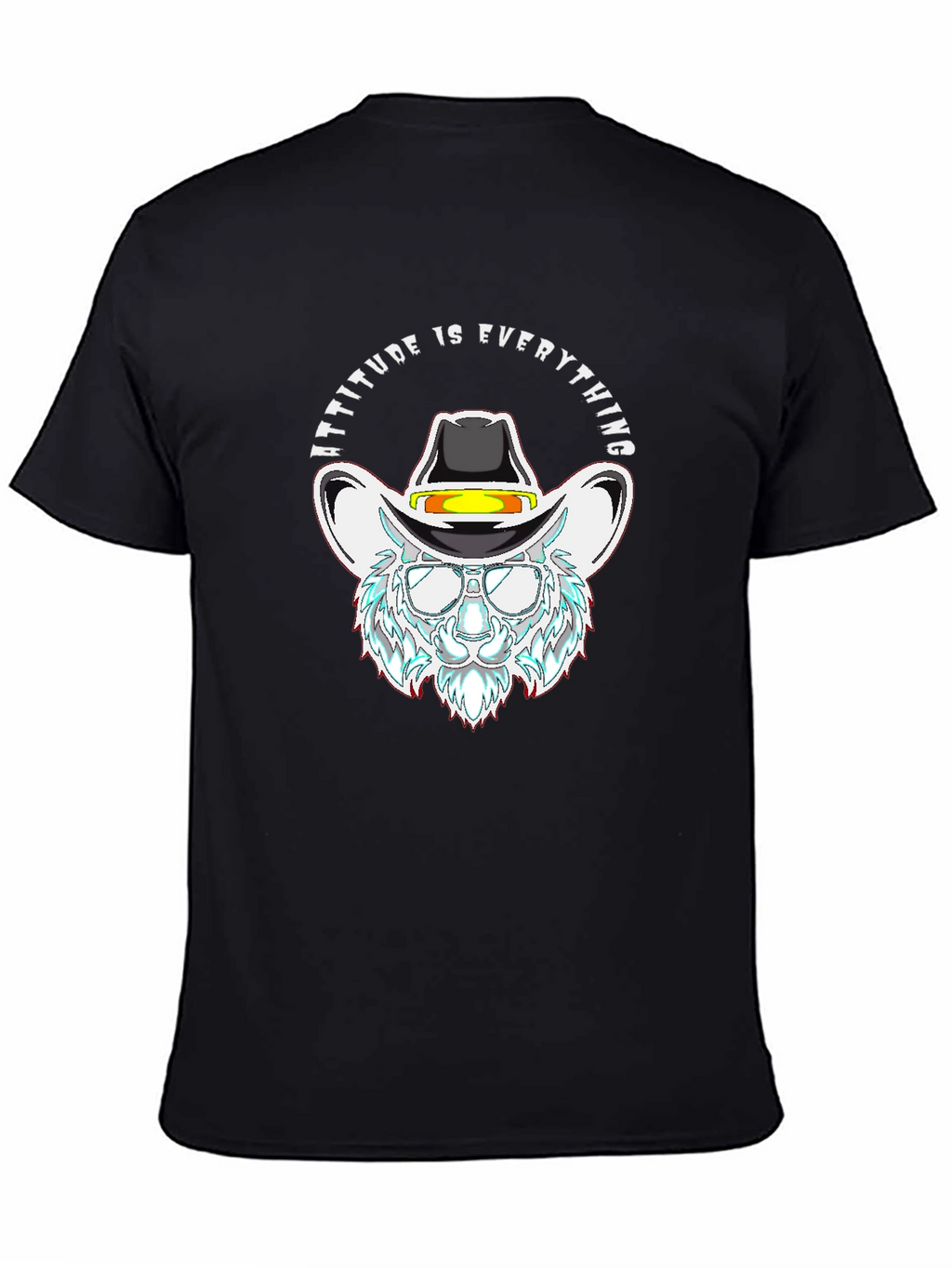 Attitude is Everything Cowboy Cat Black T-Shirt