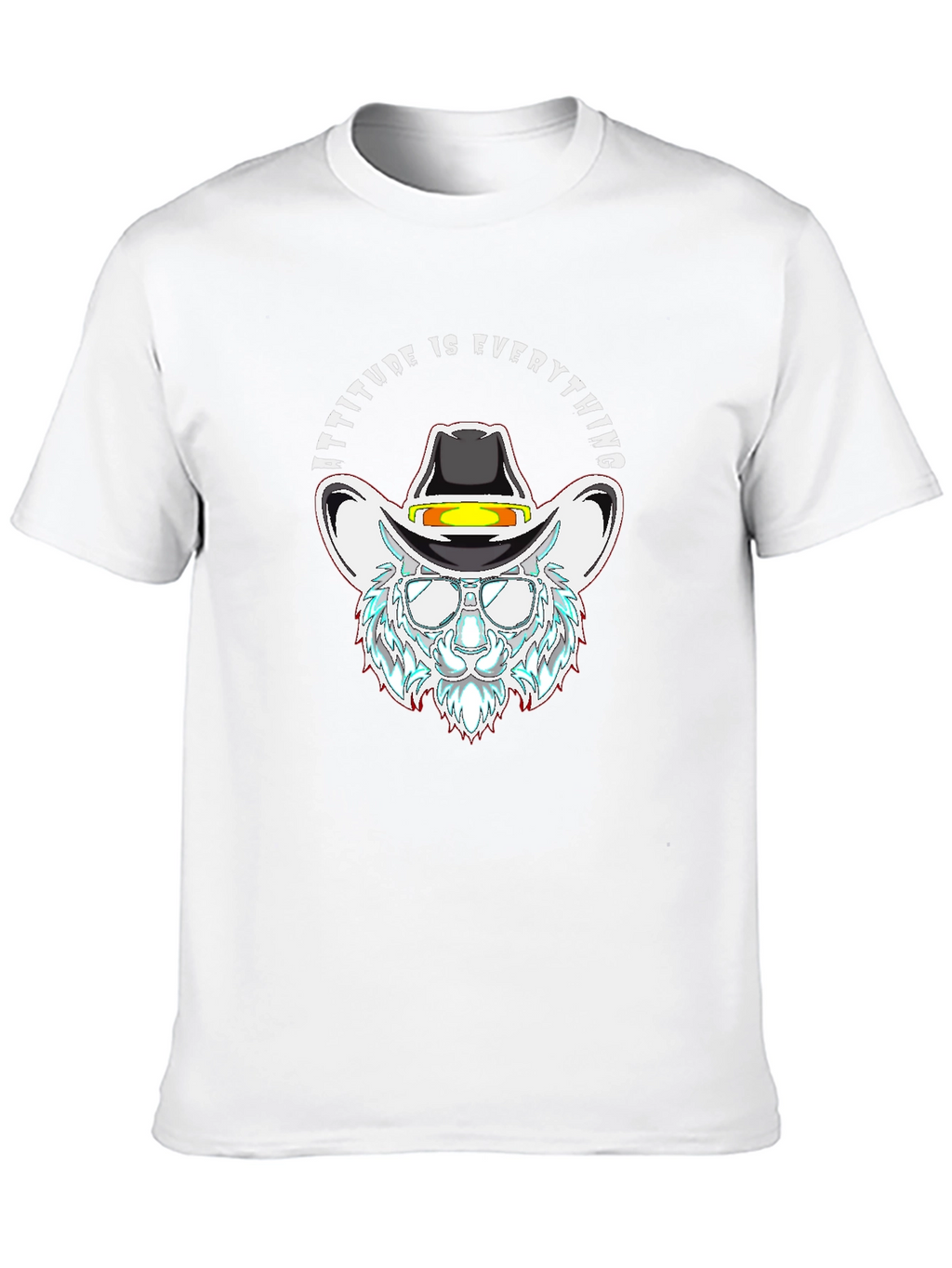 Attitude is Everything Cowboy Cat Black T-Shirt