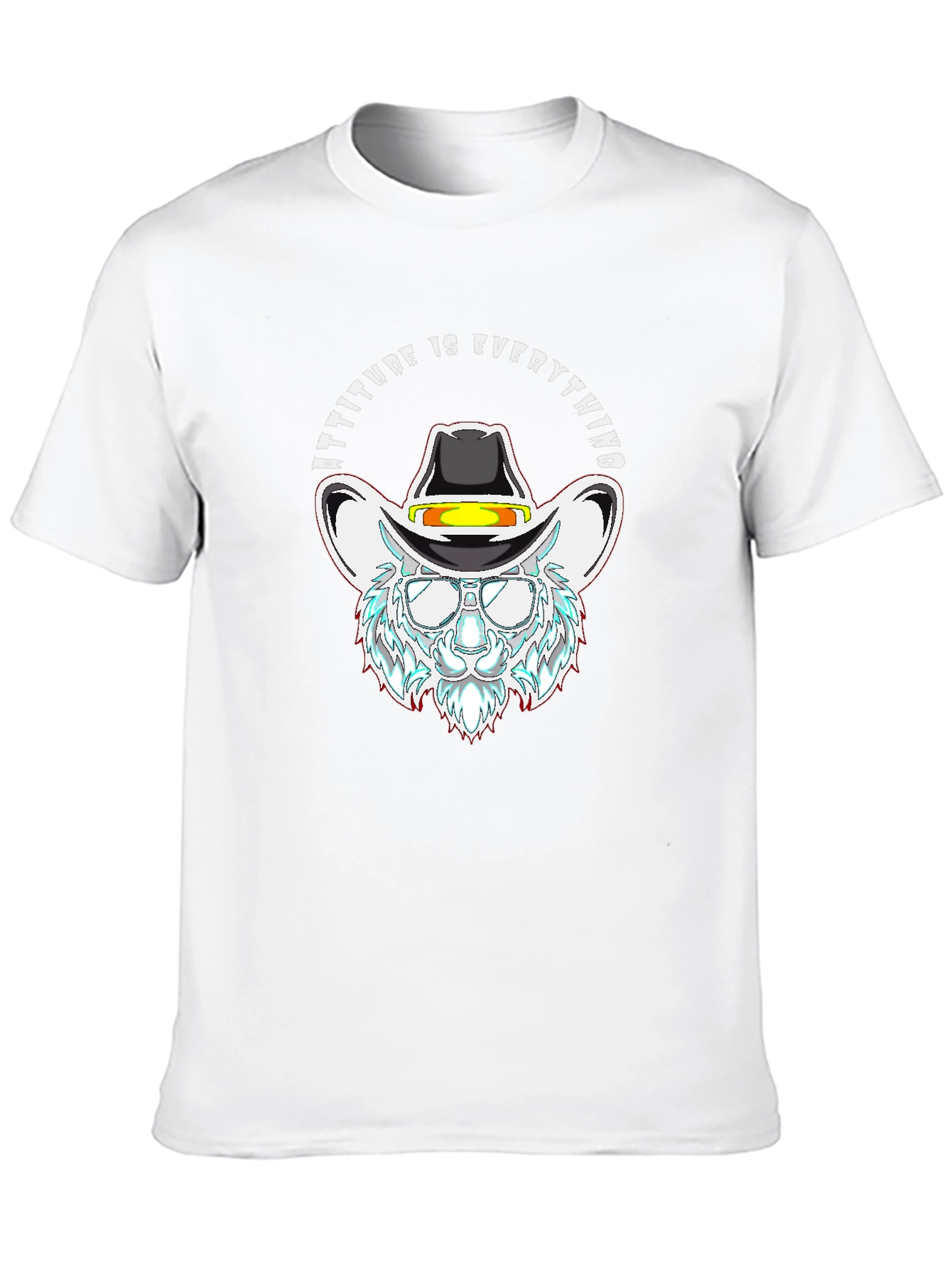 Attitude is Everything Cowboy Cat Black T-Shirt