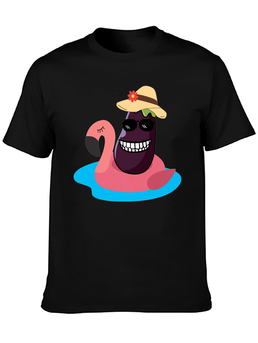 Eggplant Flamingo Pool Party T-Shirt