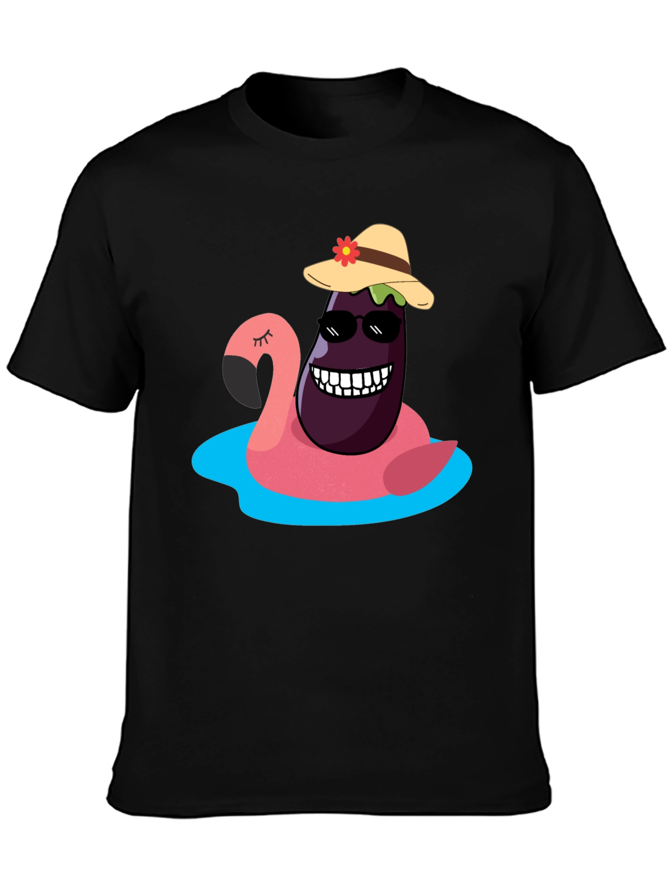 Eggplant Flamingo Pool Party T-Shirt