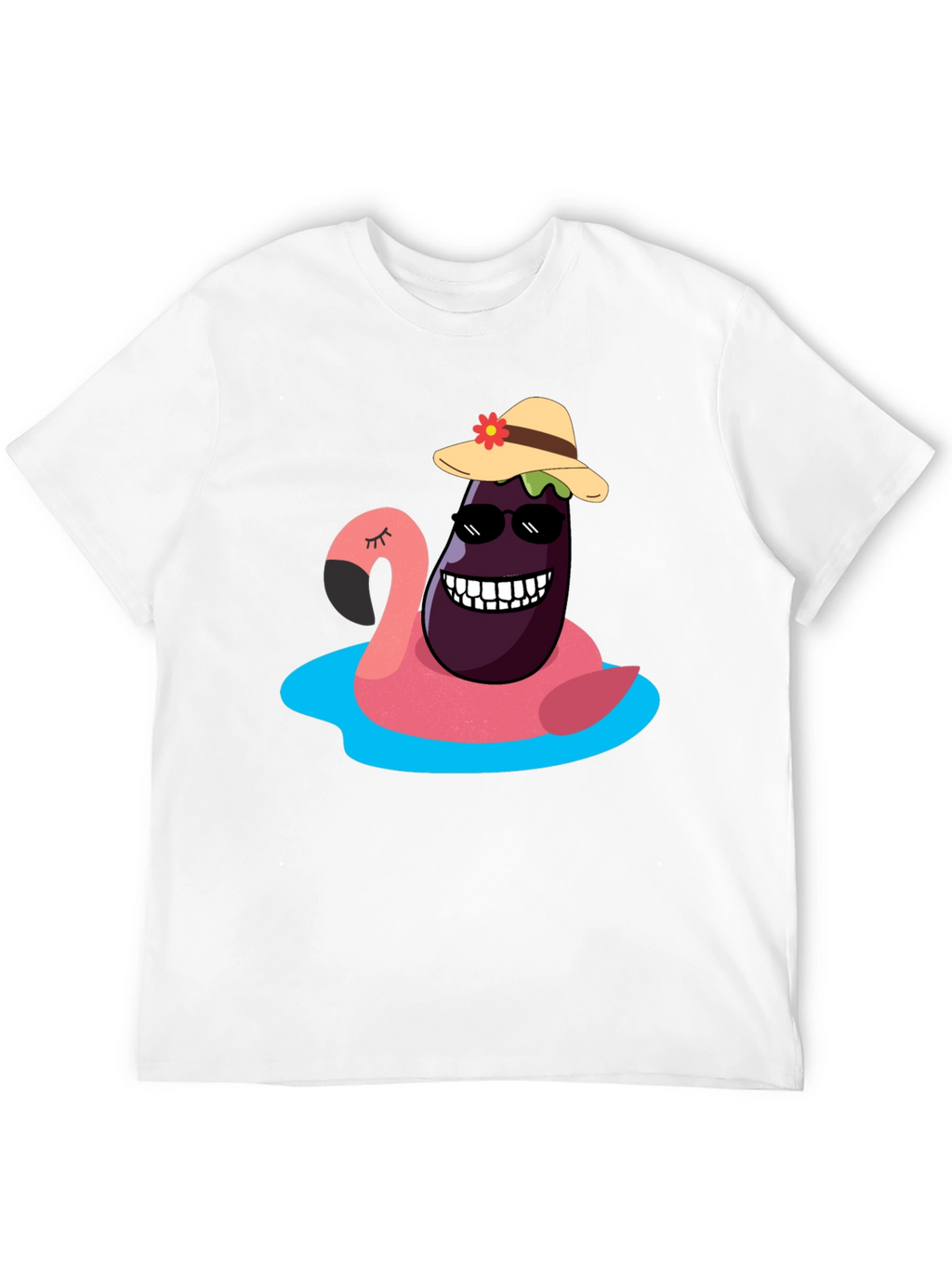Eggplant Flamingo Pool Party T-Shirt