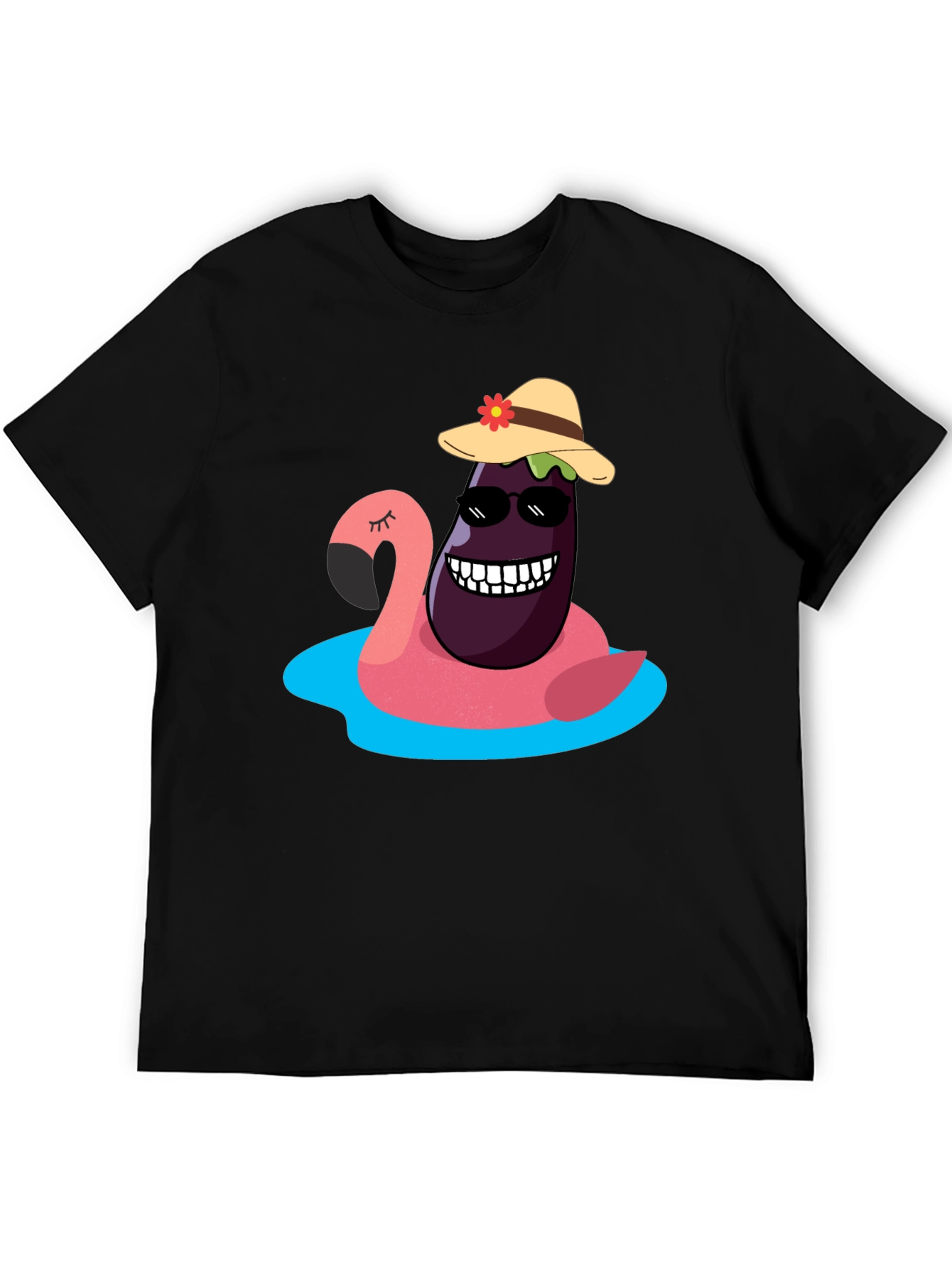 Eggplant Flamingo Pool Party T-Shirt