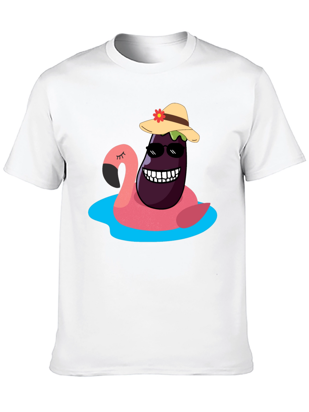 Eggplant Flamingo Pool Party T-Shirt