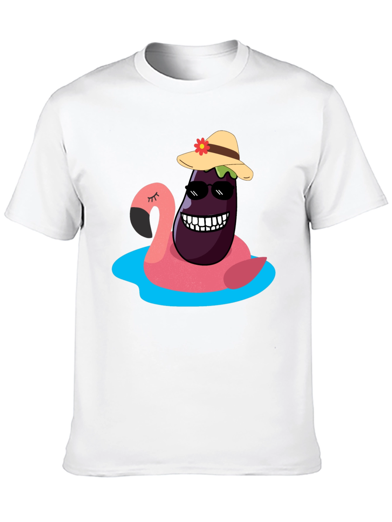 Eggplant Flamingo Pool Party T-Shirt