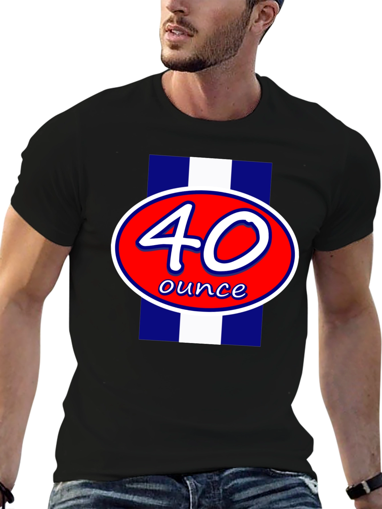 40 Ounce Black T-Shirt - Bold Graphic Tee