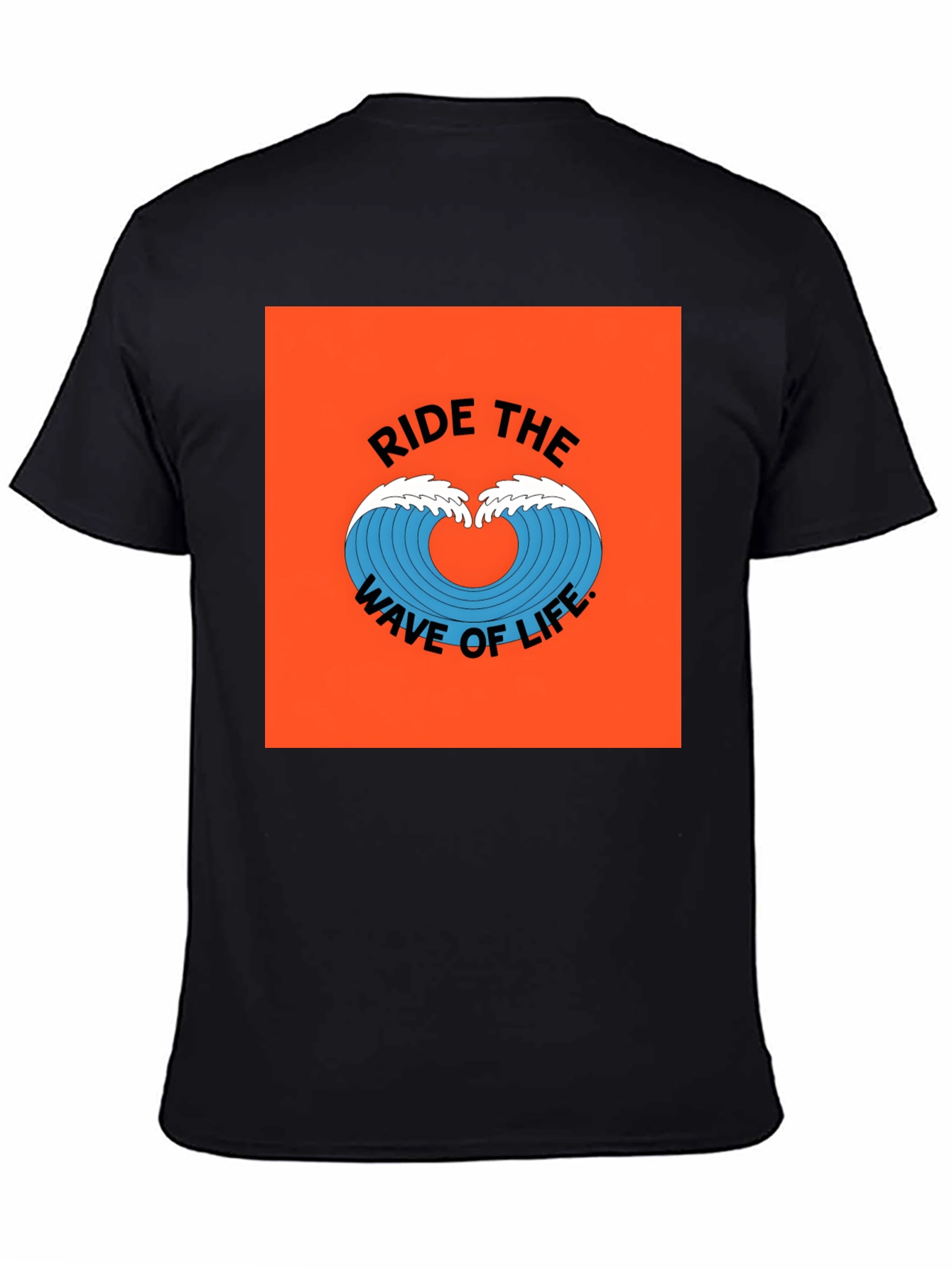 Ride the Wave Graphic Tee - Black Cotton T-Shirt