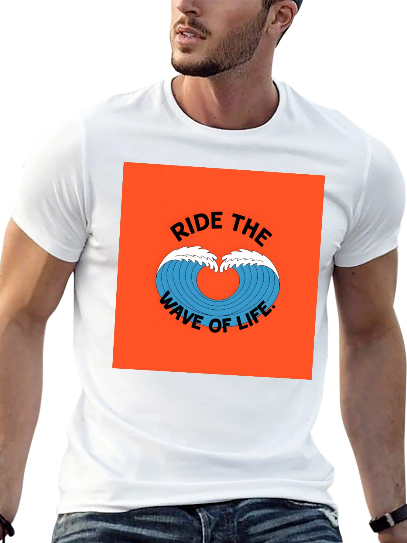 Ride the Wave Graphic Tee - Black Cotton T-Shirt