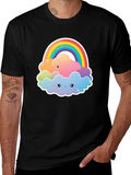 Rainbow Cloud Graphic Tee - Comfort & Style