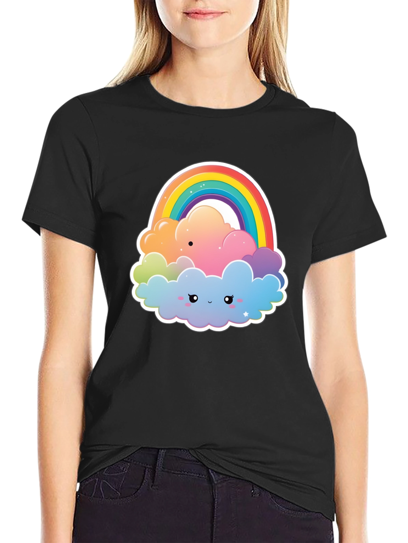 Rainbow Cloud Graphic Tee - Comfort & Style