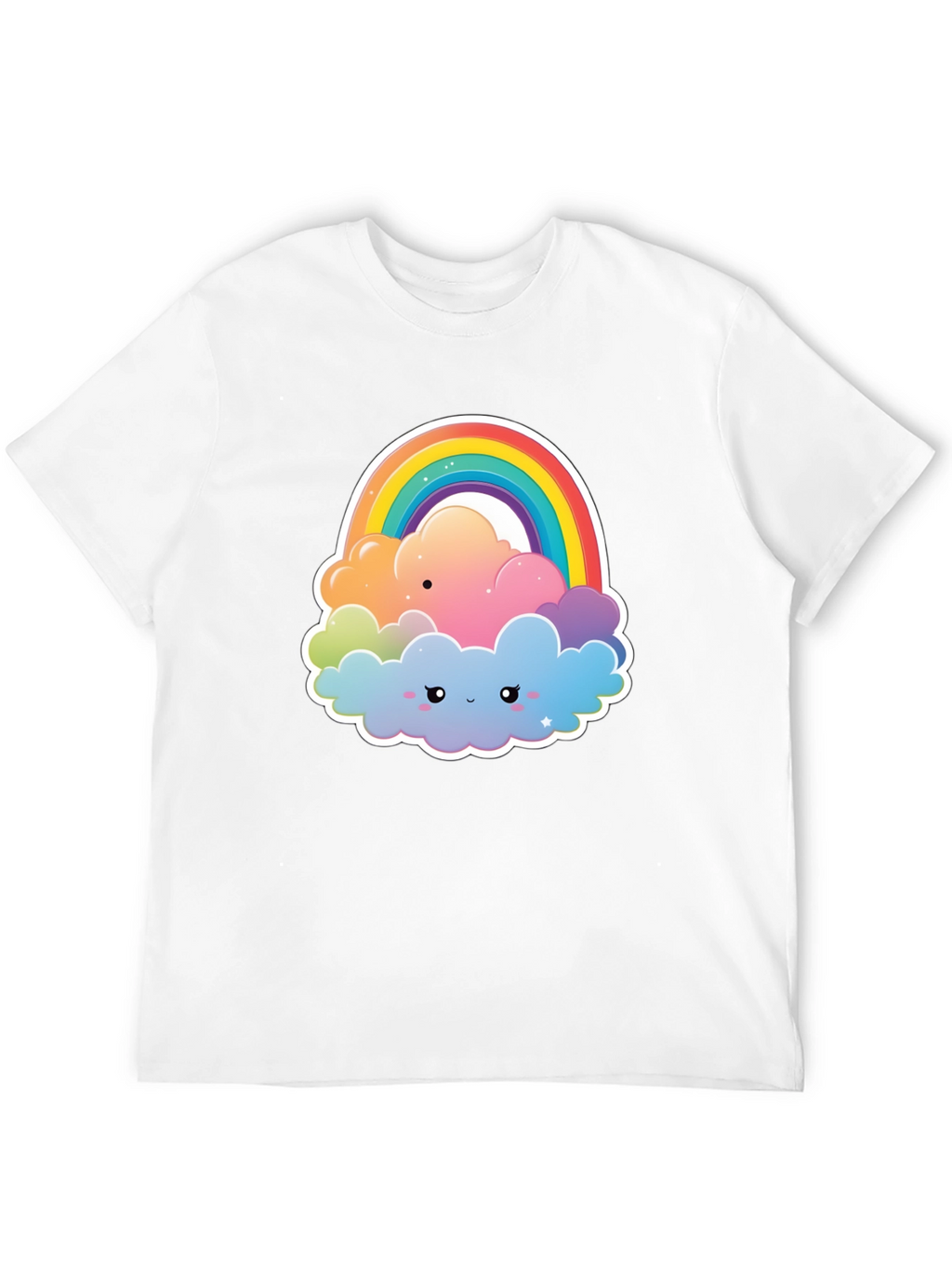 Rainbow Cloud Graphic Tee - Comfort & Style