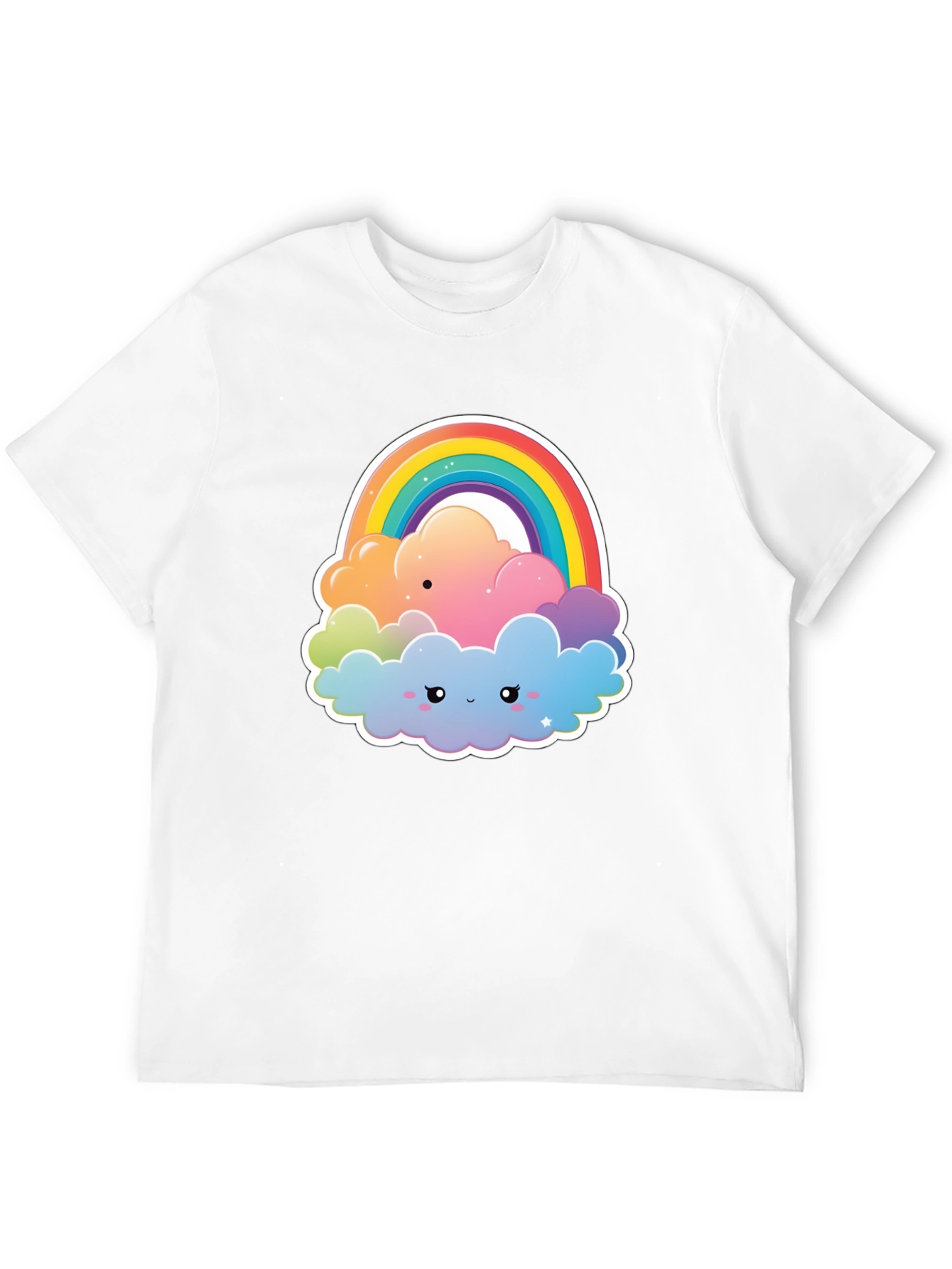 Rainbow Cloud Graphic Tee - Comfort & Style