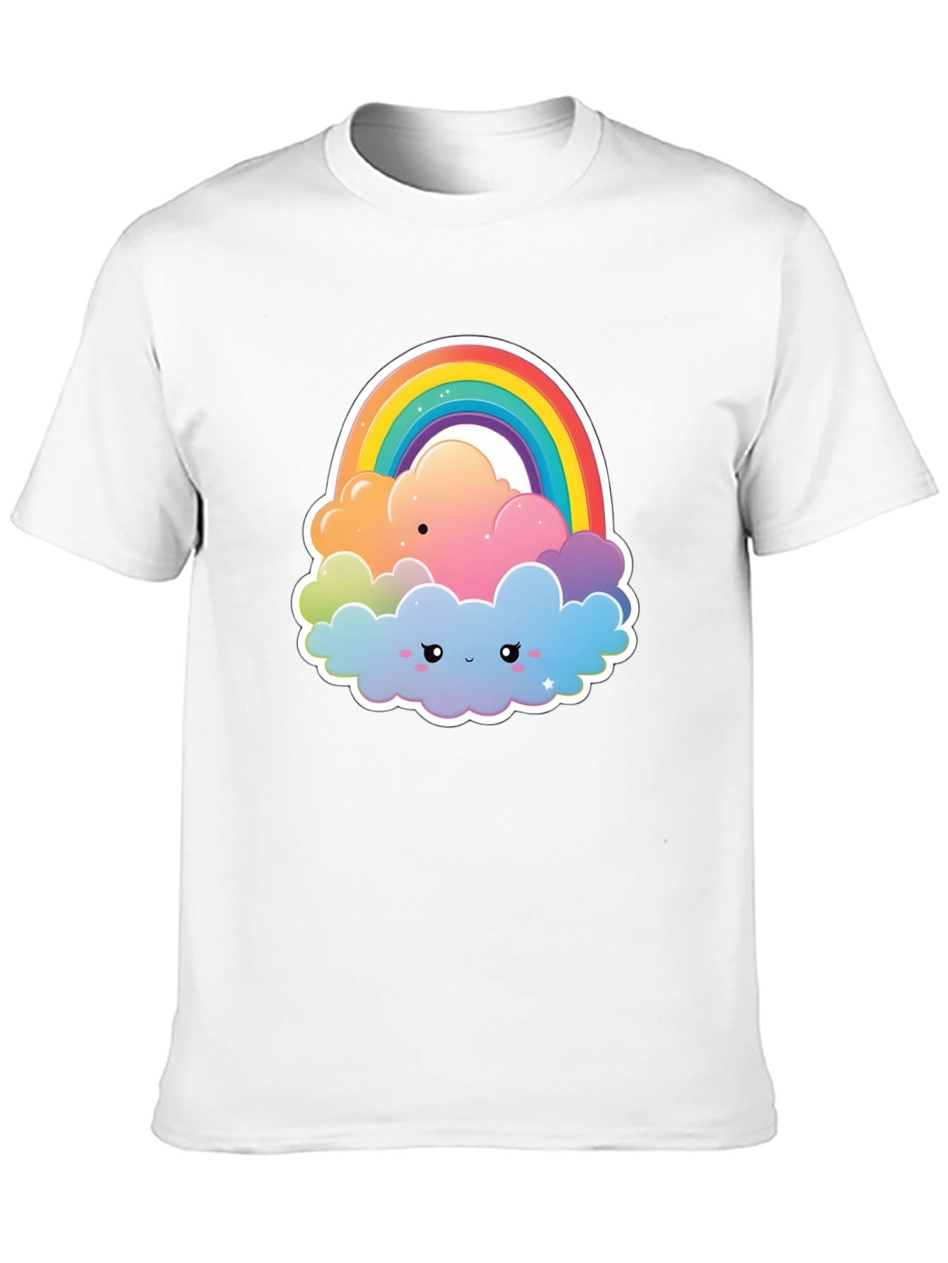 Rainbow Cloud Graphic Tee - Comfort & Style
