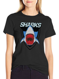 Shark Graphic T-Shirt - Mens Black Tee