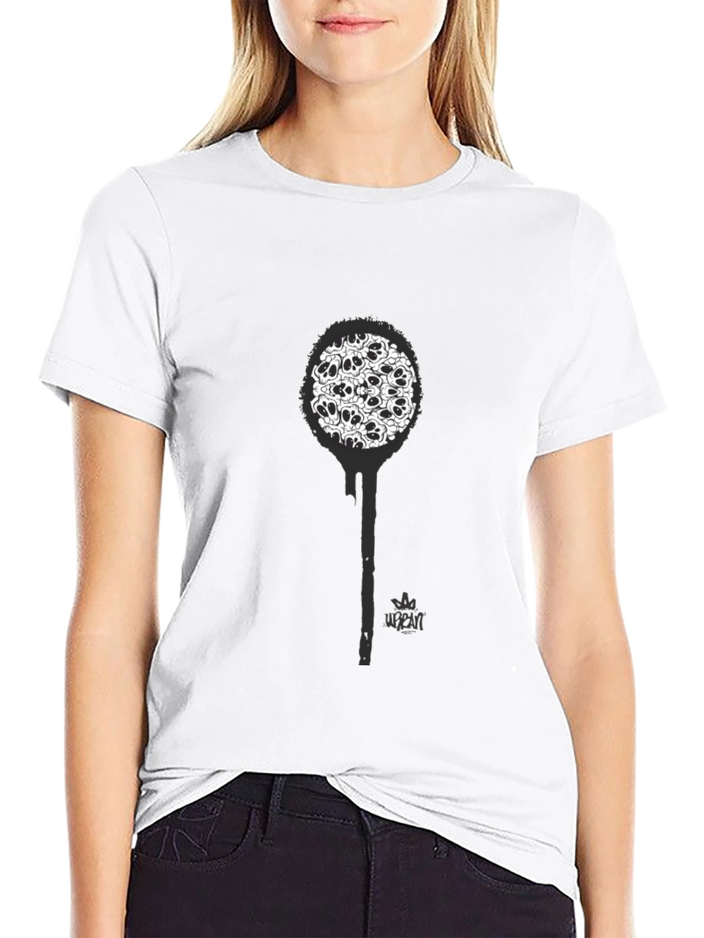 Skull Drip Graphic Black T-Shirt