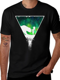 Bear and Girl Graphic Tee - Black