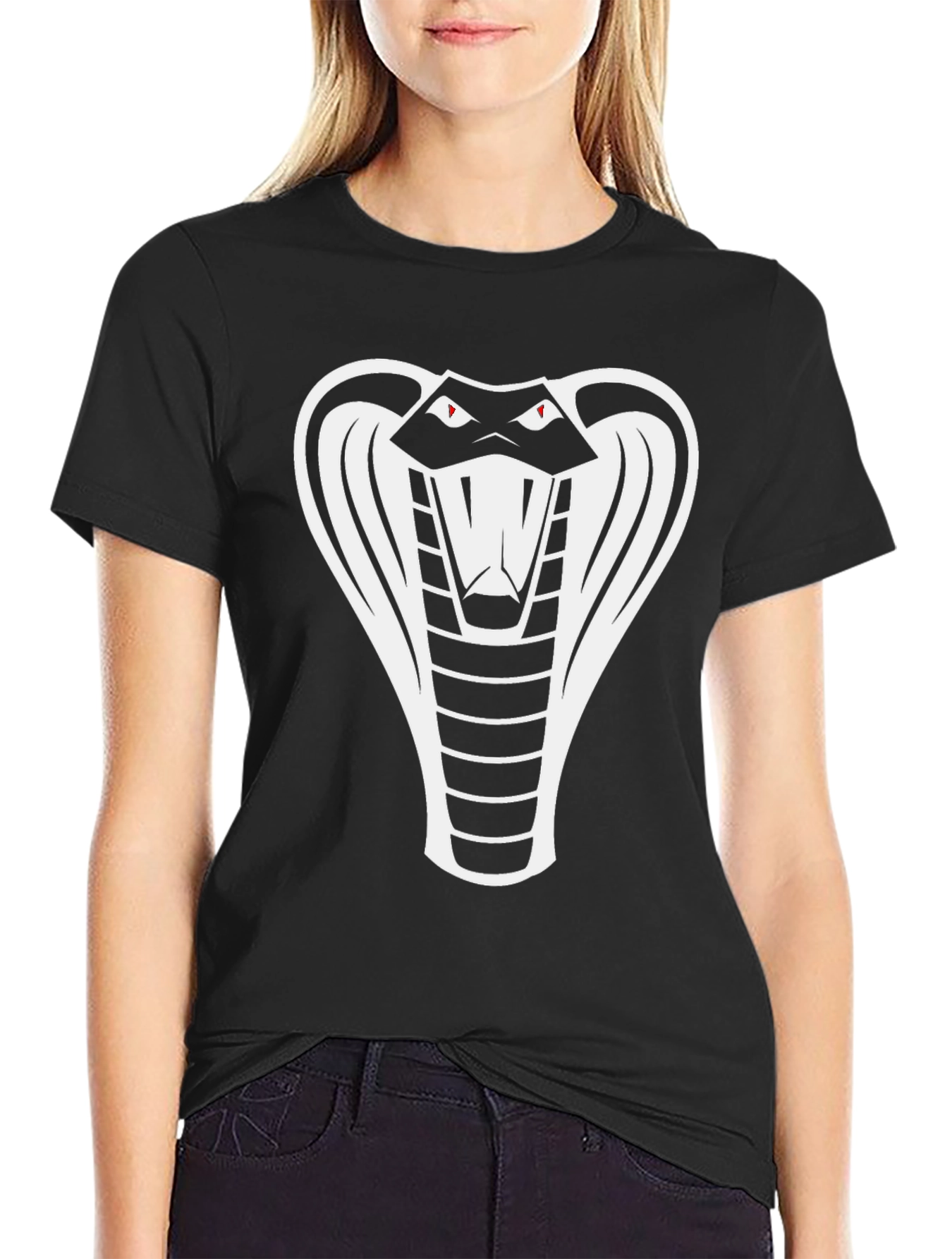 Black Cobra Snake Graphic T-Shirt