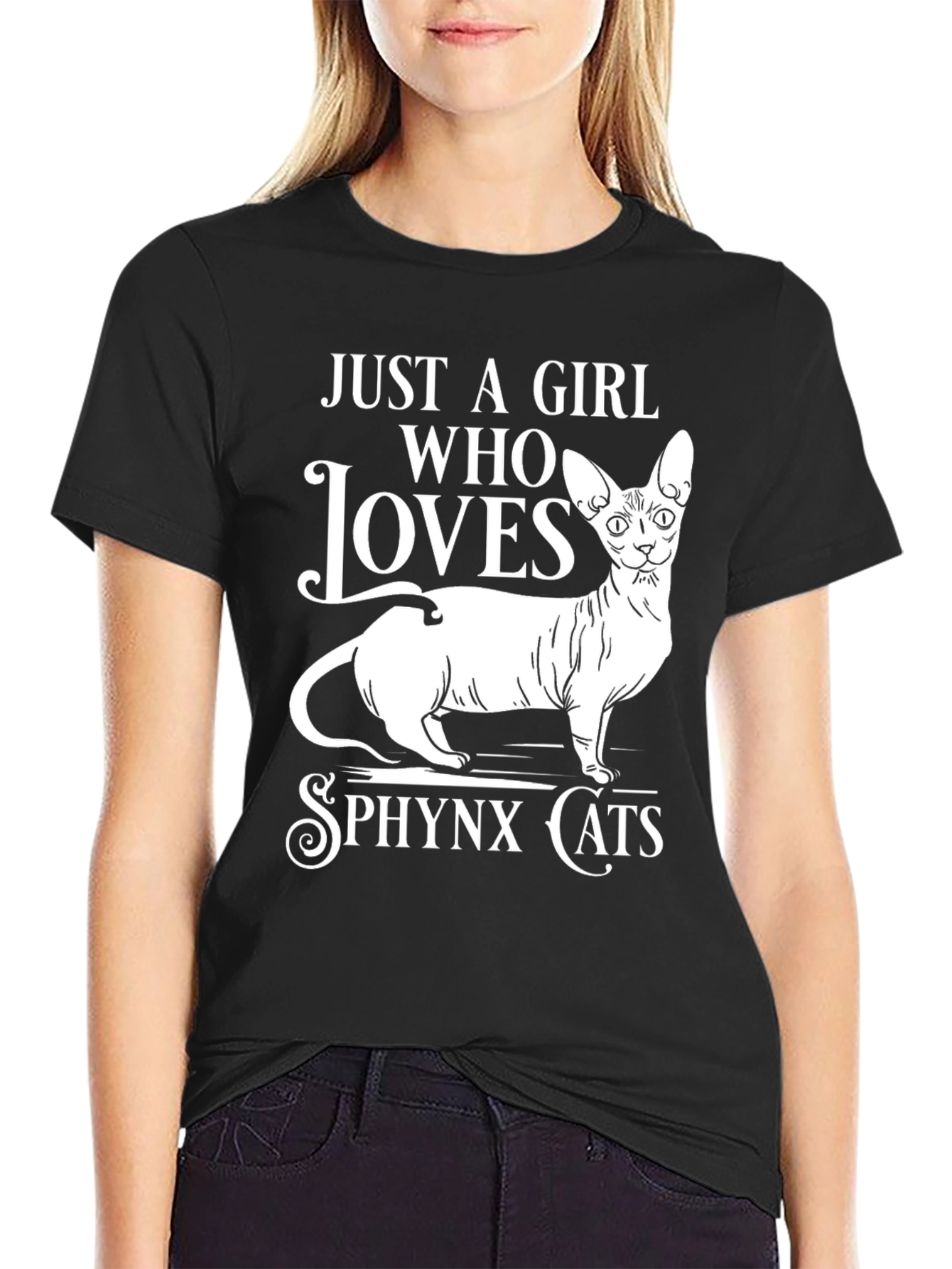 Sphynx Cat Lover T-Shirt - Just a Girl Who Loves Cats!
