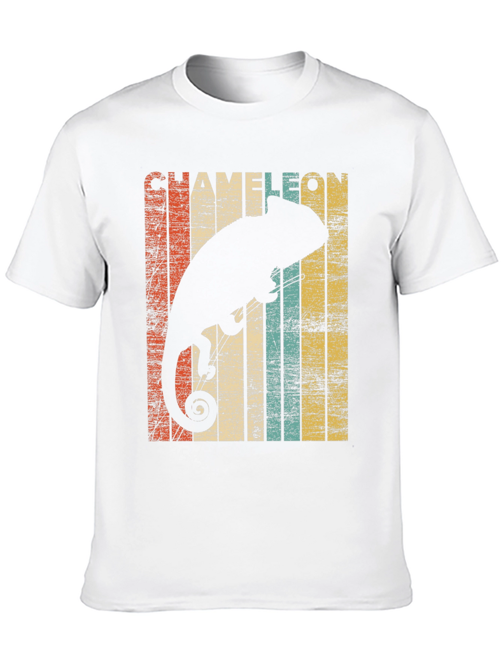 Retro Chameleon Graphic Tee - Stylish Mens Black T-Shirt