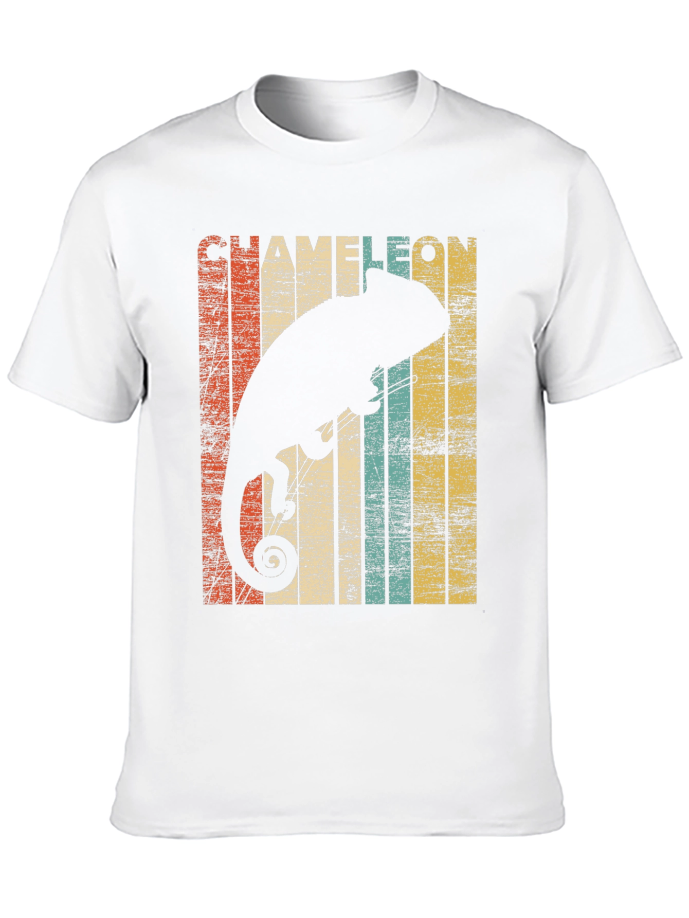 Retro Chameleon Graphic Tee - Stylish Mens Black T-Shirt