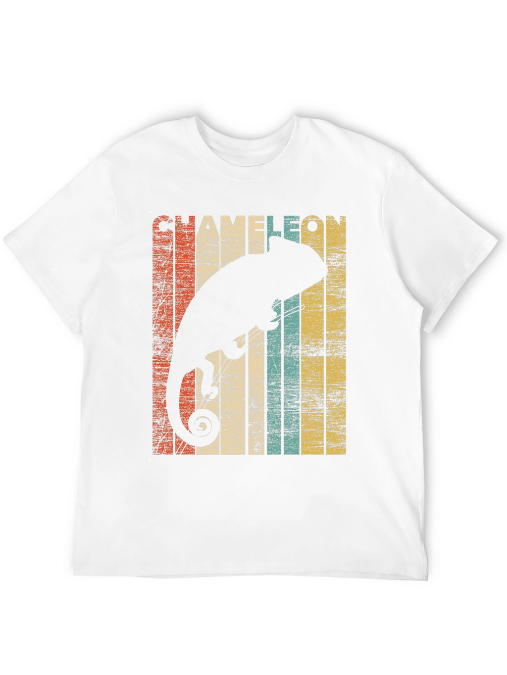 Retro Chameleon Graphic Tee - Stylish Mens Black T-Shirt