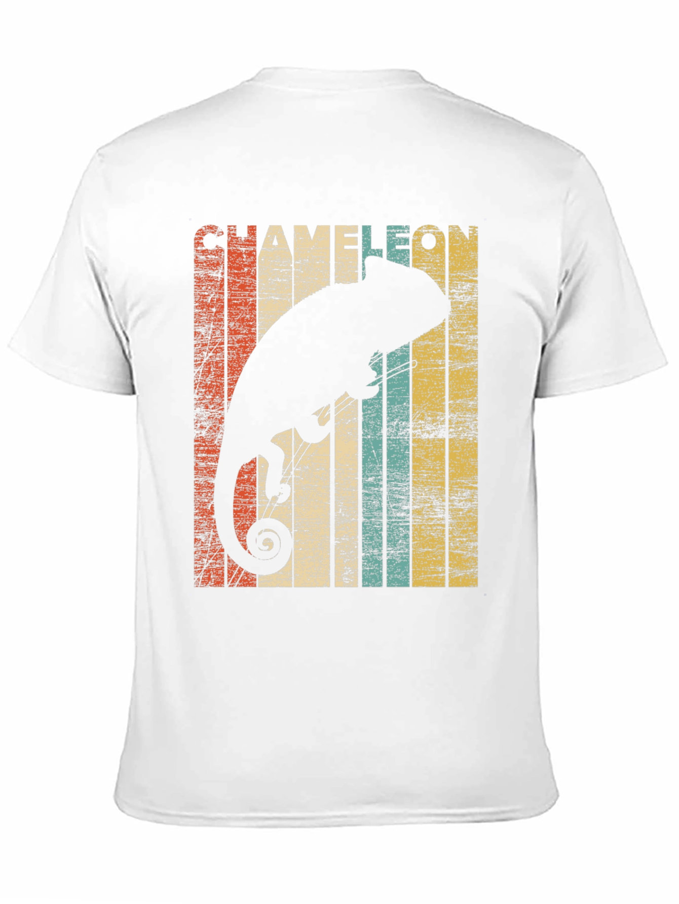 Retro Chameleon Graphic Tee - Stylish Mens Black T-Shirt