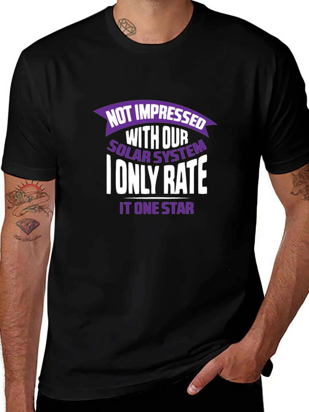 Not Impressed Solar System Graphic T-Shirt
