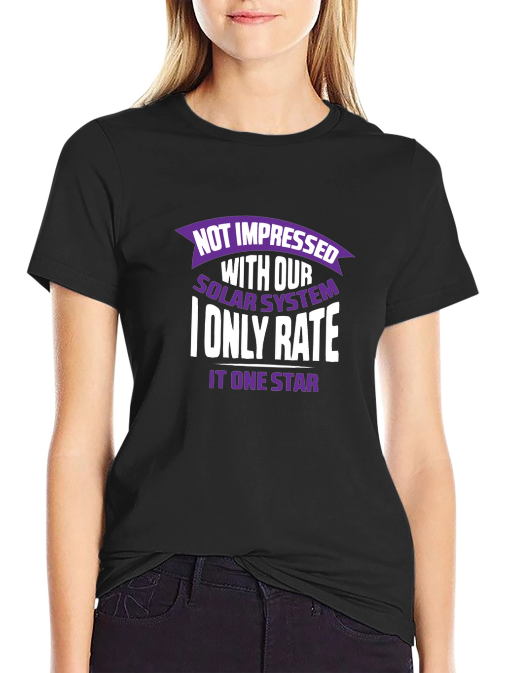 Not Impressed Solar System Graphic T-Shirt