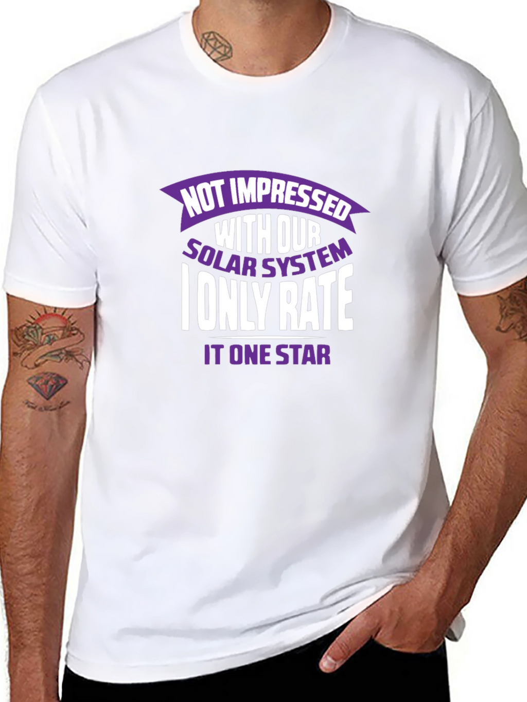 Not Impressed Solar System Graphic T-Shirt