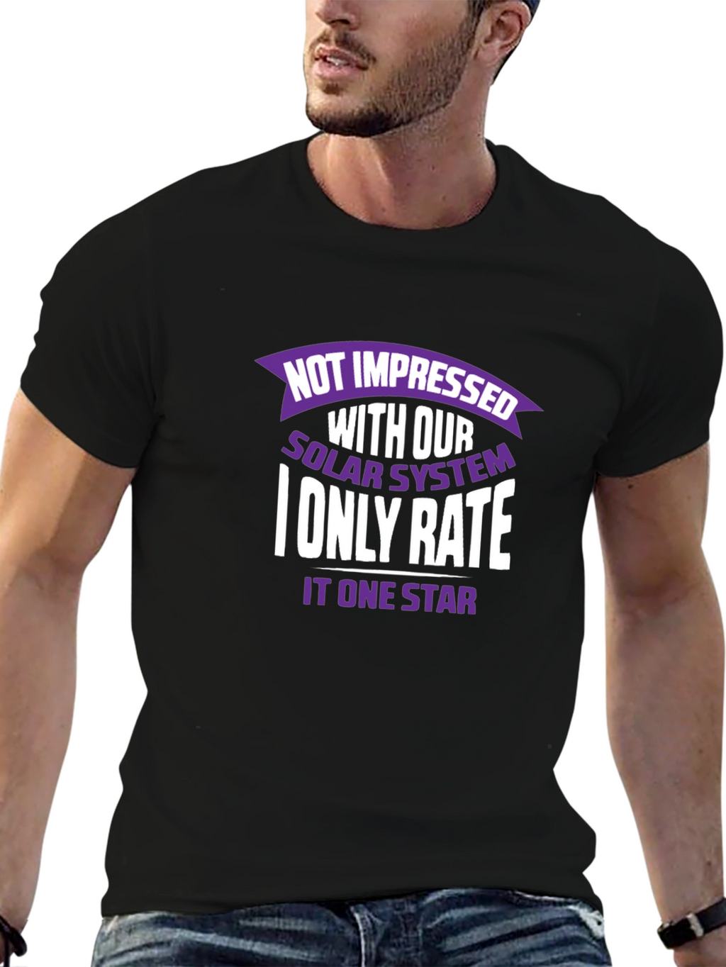 Not Impressed Solar System Graphic T-Shirt