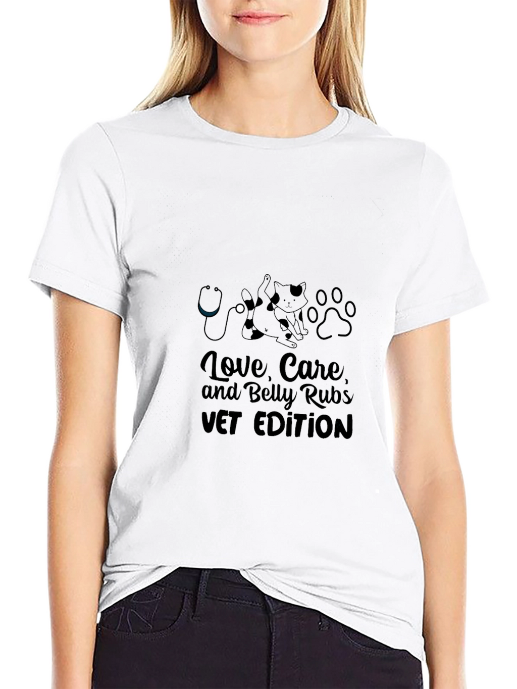 Vet Edition Love Care & Belly Rubs Black T-Shirt