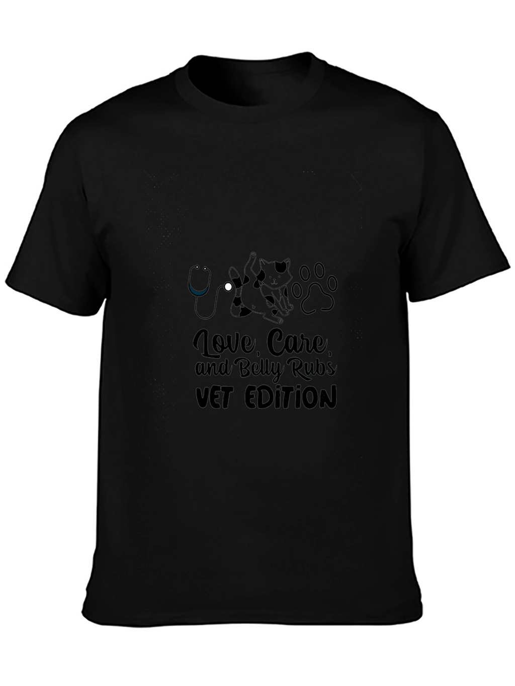 Vet Edition Love Care & Belly Rubs Black T-Shirt