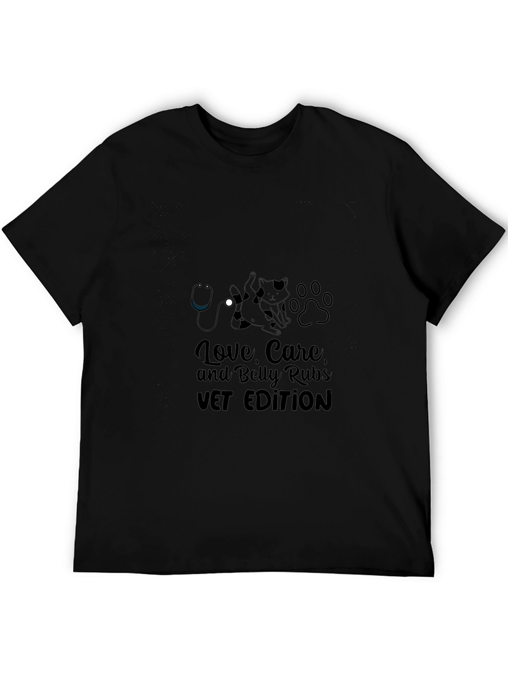 Vet Edition Love Care & Belly Rubs Black T-Shirt
