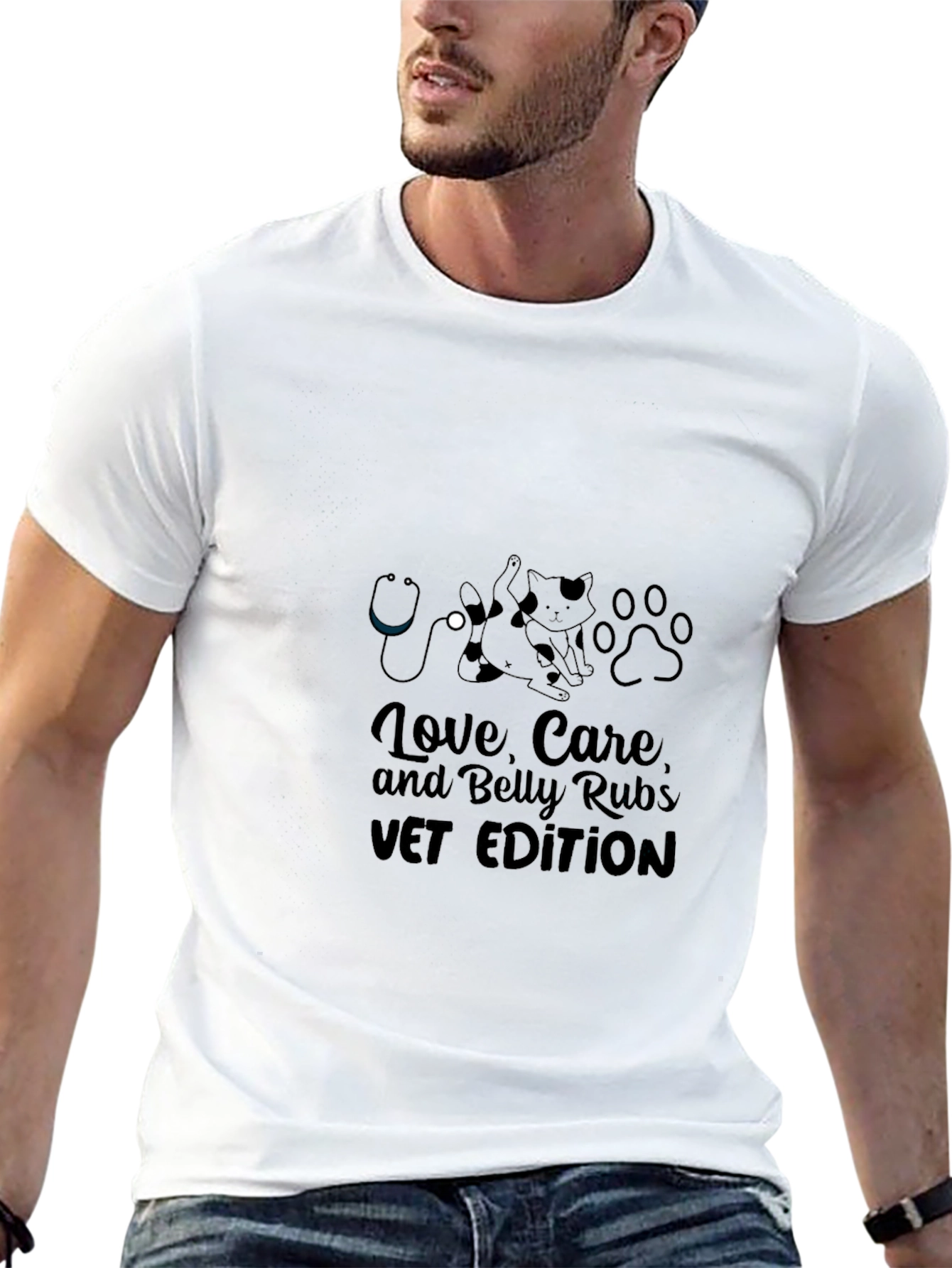 Vet Edition Love Care & Belly Rubs Black T-Shirt