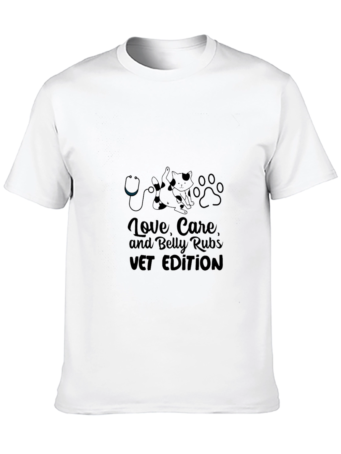 Vet Edition Love Care & Belly Rubs Black T-Shirt