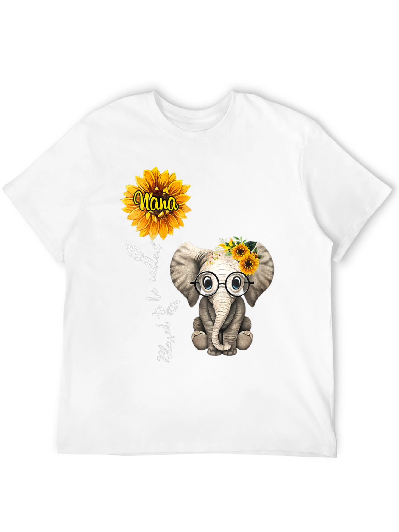Blessed Nana Elephant Sunflower T-Shirt