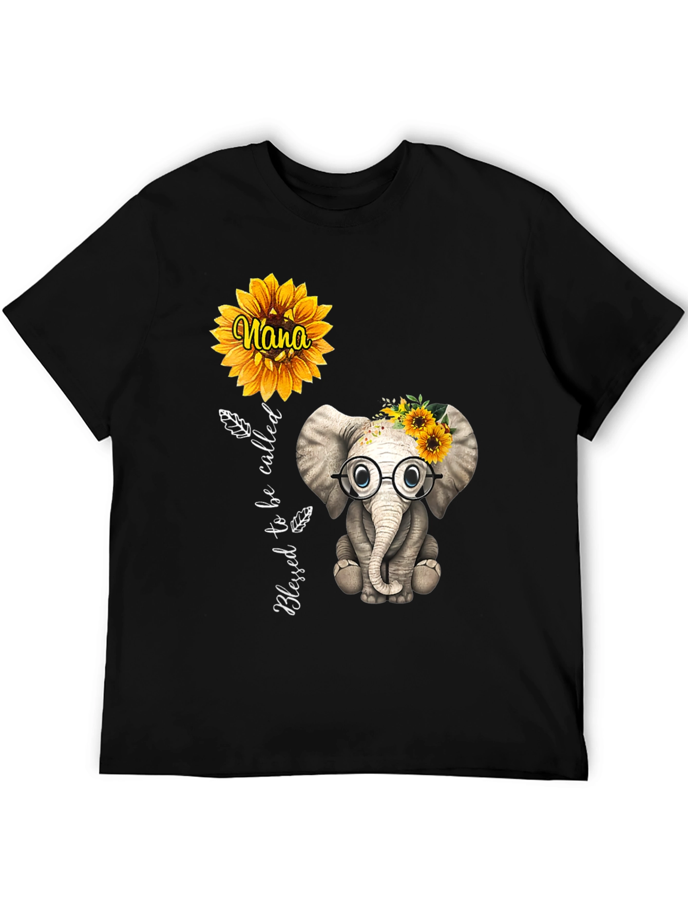 Blessed Nana Elephant Sunflower T-Shirt
