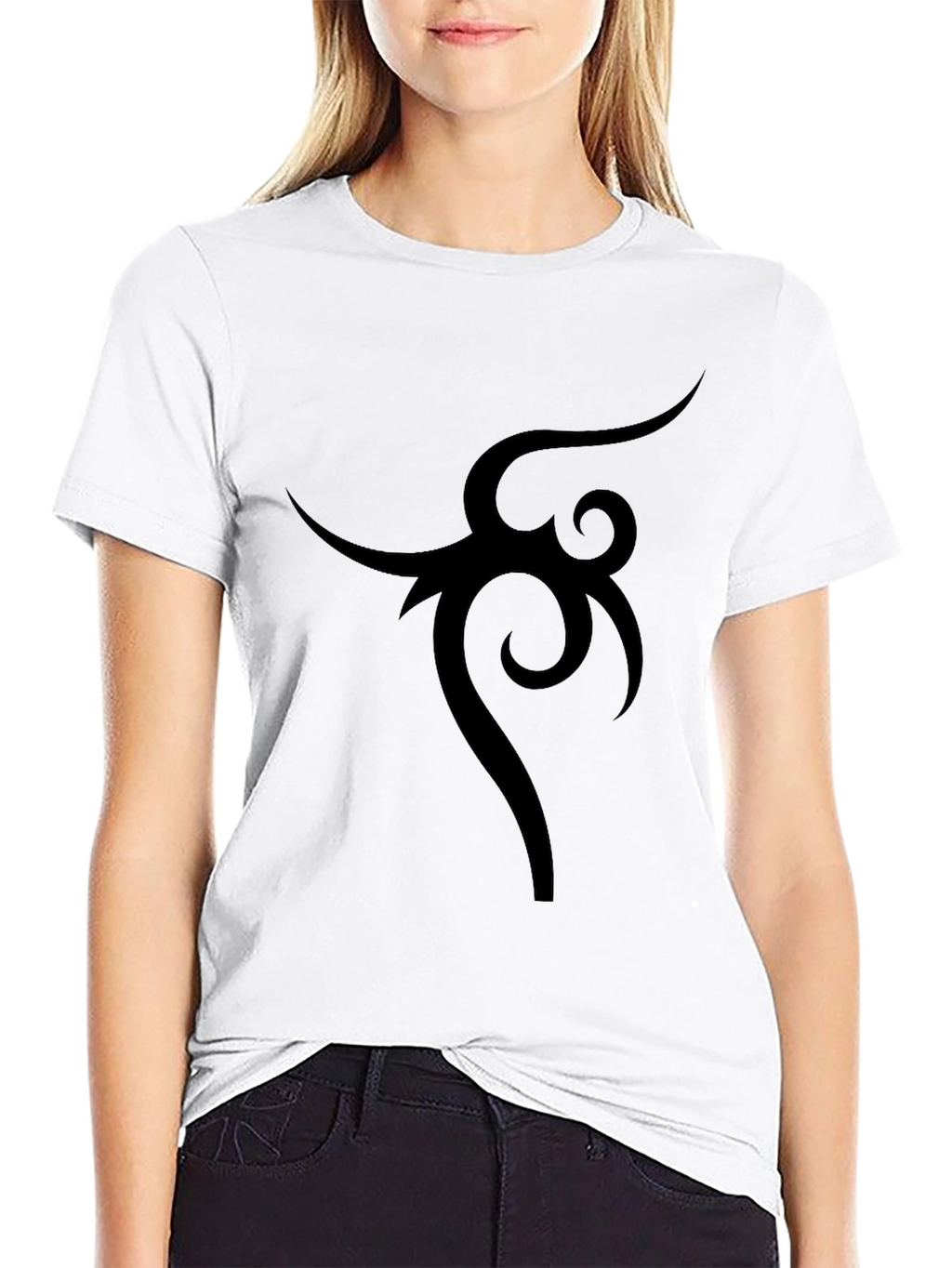 Mens Black Tribal Graphic Tee - Casual Style