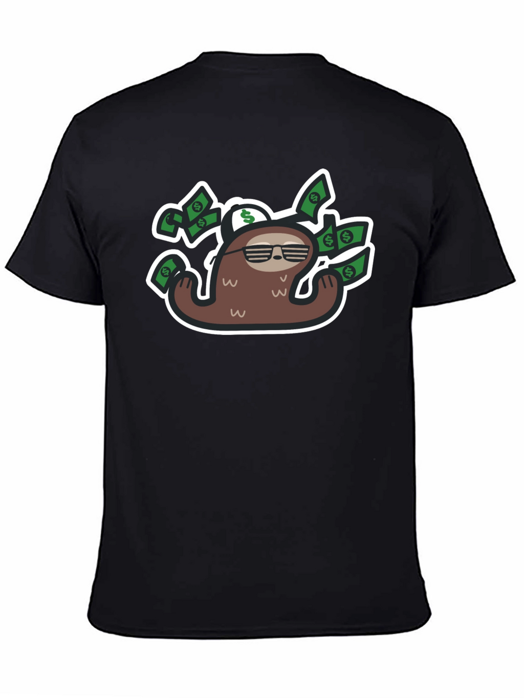 Sloth Money T-Shirt - Black Graphic Tee