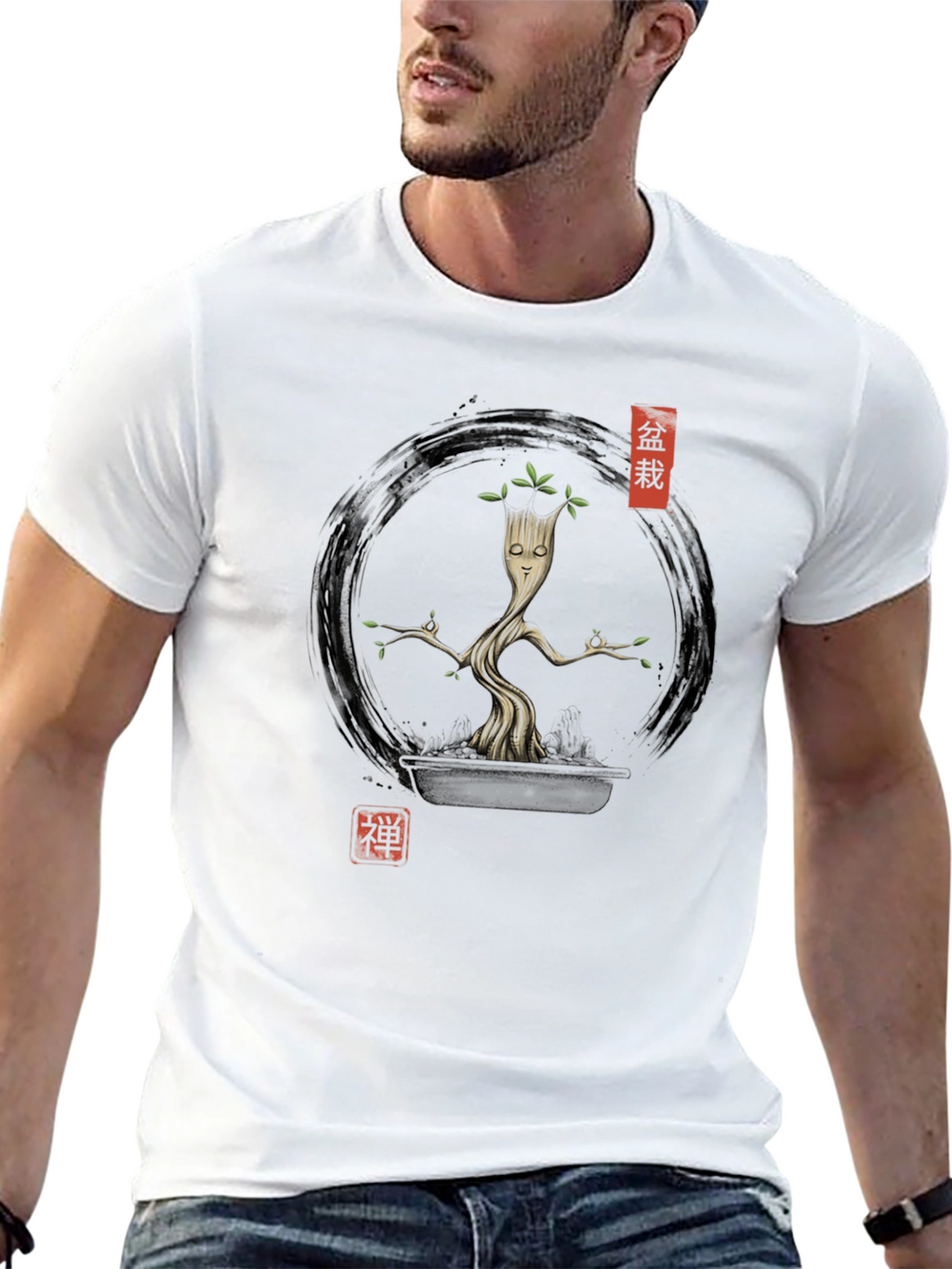 Zen Groot Bonsai T-Shirt - Meditating Tree
