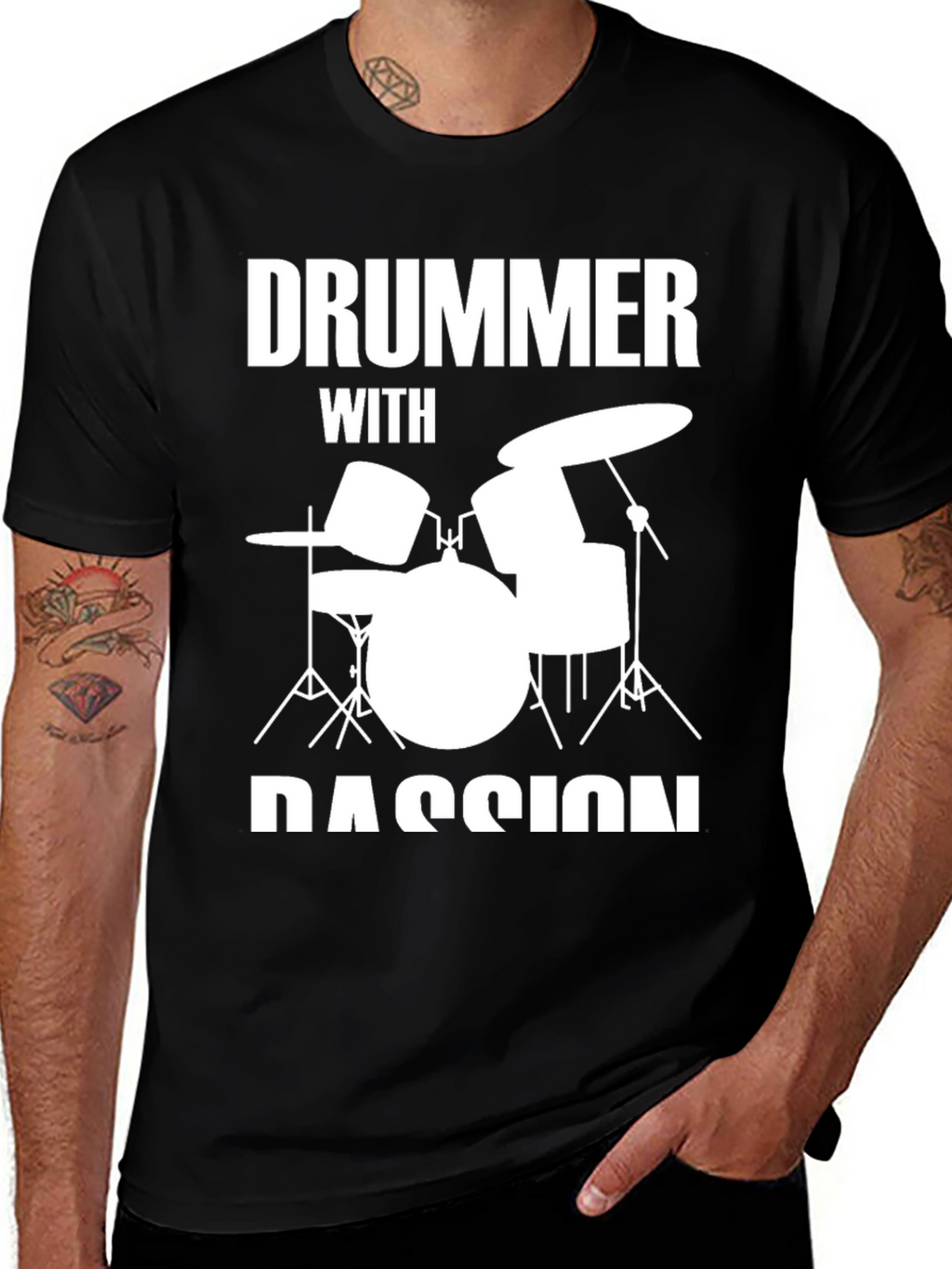Drummer with Passion T-Shirt - Music Lover Tee