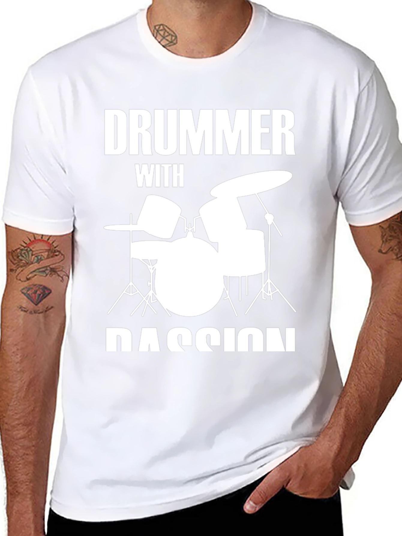 Drummer with Passion T-Shirt - Music Lover Tee