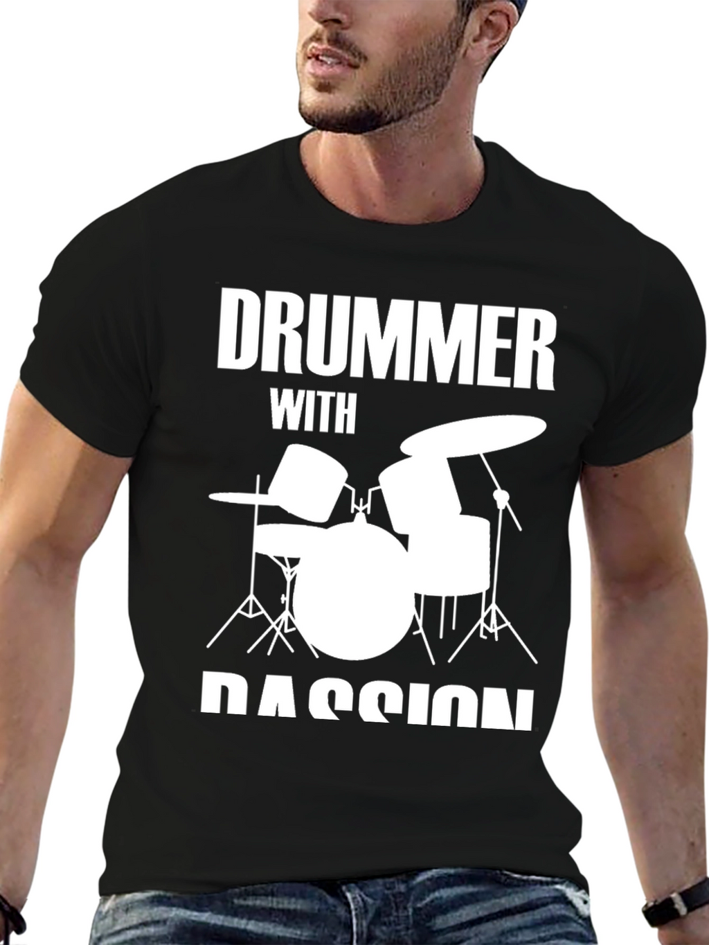 Drummer with Passion T-Shirt - Music Lover Tee