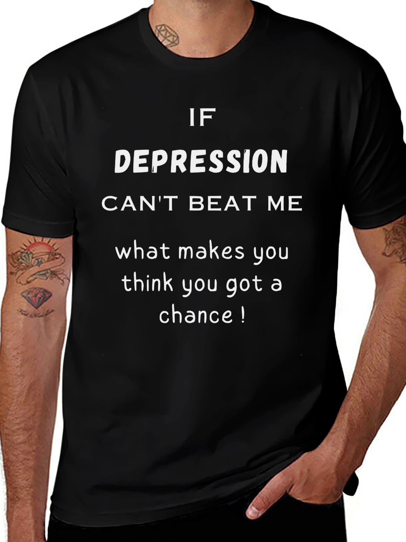 Depression Cant Beat Me - Graphic Tee