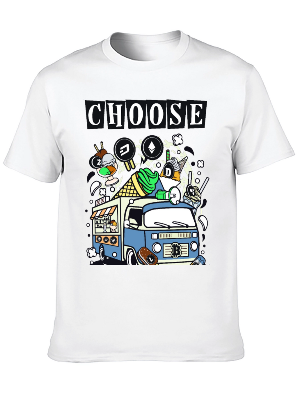 Choose Crypto Ice Cream Truck T-Shirt