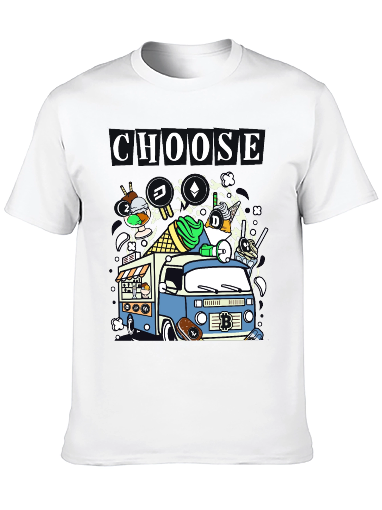 Choose Crypto Ice Cream Truck T-Shirt