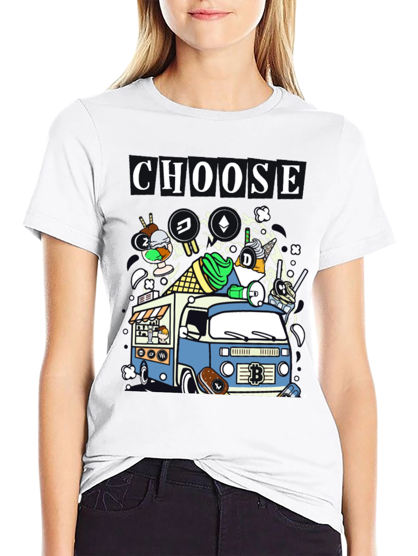 Choose Crypto Ice Cream Truck T-Shirt