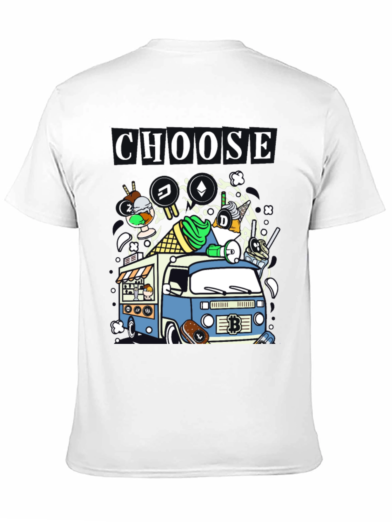Choose Crypto Ice Cream Truck T-Shirt
