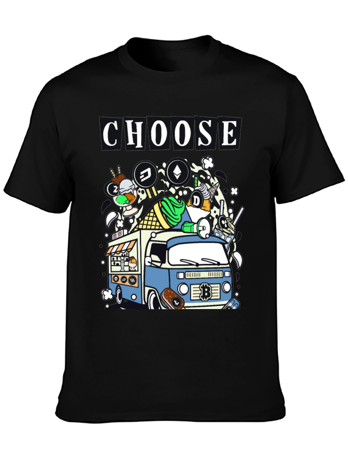 Choose Crypto Ice Cream Truck T-Shirt